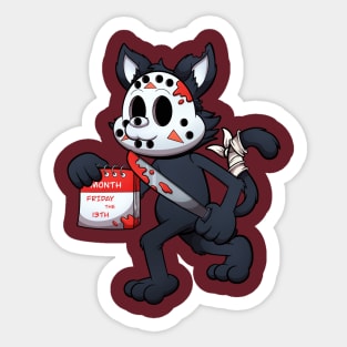 Black Cat On Friday The 13th Sticker